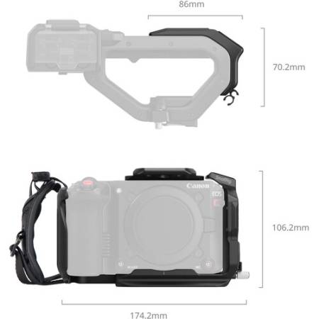 SmallRig 5657 - zestaw, klatka do Canon EOS C50 (+ akcesoria) - wymiary